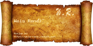 Weis René névjegykártya